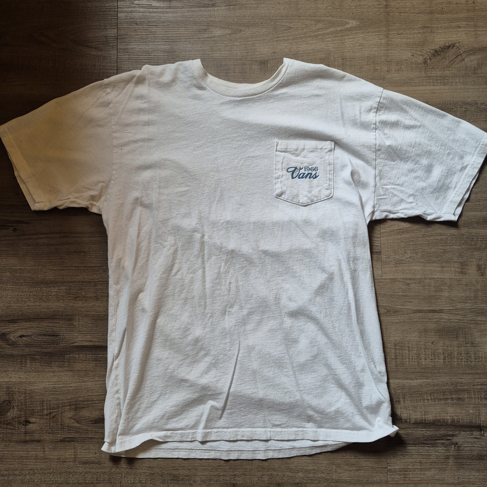 Vans Men's White Pocket Tee with Backprint